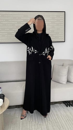 عبايه كريب ايليت قصه بليزر 1004