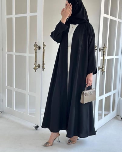 عبايه كريب كتان قصه كلوش 1055