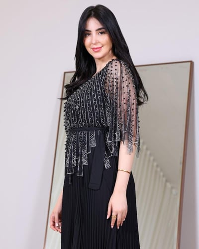 فستان سهرة شيفون بليسيه بتطريز فاخر – 3 ألوان ومقا...