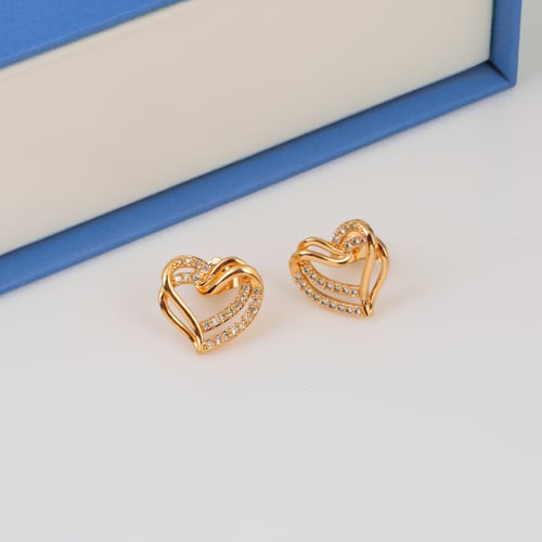 طقم قلب الحب طقم ذهبي ناعم