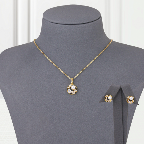 طقم بديل الذهب دائرة اللؤلؤ