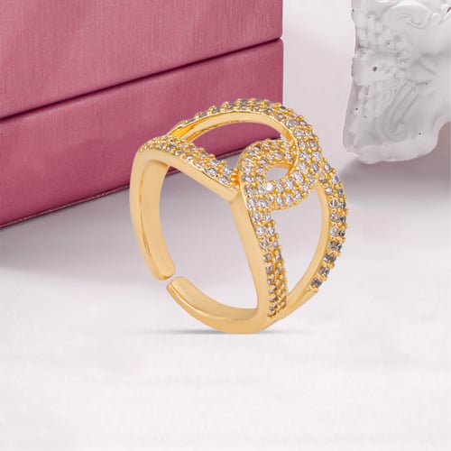 خاتم زركون ذهبي بتصميم عالمي