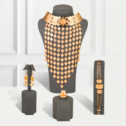 طقم بديل الذهب مجدول الذهب