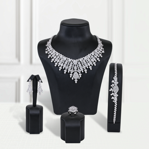 طقم بديل الذهب زهرة الألماس