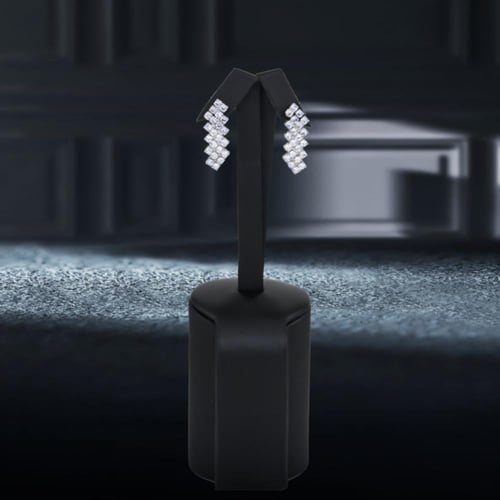 طقم زركون فضي بريق القمر