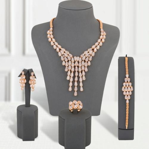 طقم بديل الذهب شلال الذهب البراق