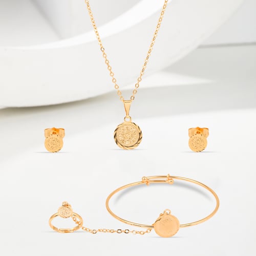 مجموعة الاطفال الذهبية طقم الجنيهات و 4بناجر االمب...