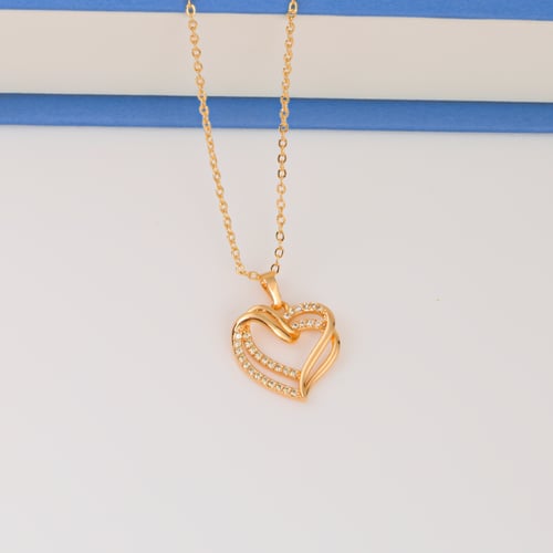 طقم قلب الحب طقم ذهبي ناعم