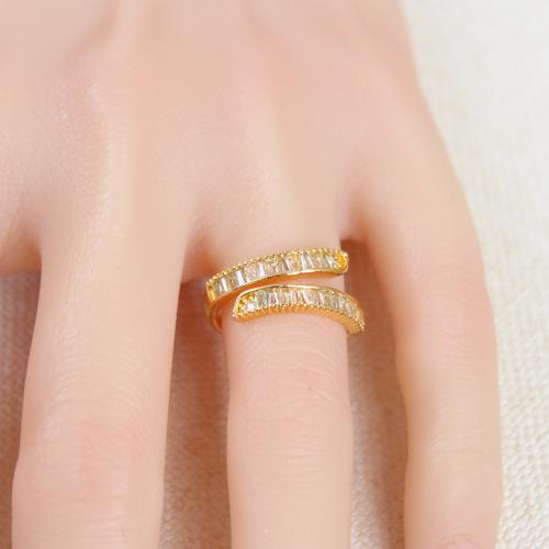 خاتم بديل الذهب صفين من الزركون