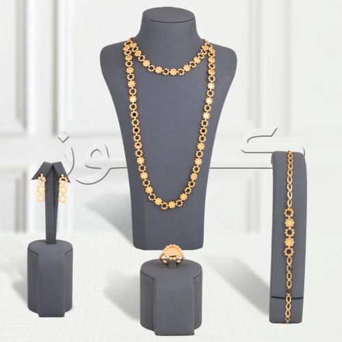 طقم الزهور المتصلة بديل الذهب