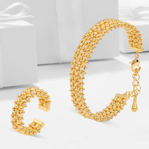 أسوارة وخاتم بديل الذهب بريق الأناقة