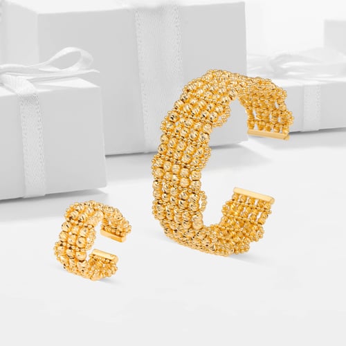 أسوارة وخاتم بديل الذهب كرات الأناقة