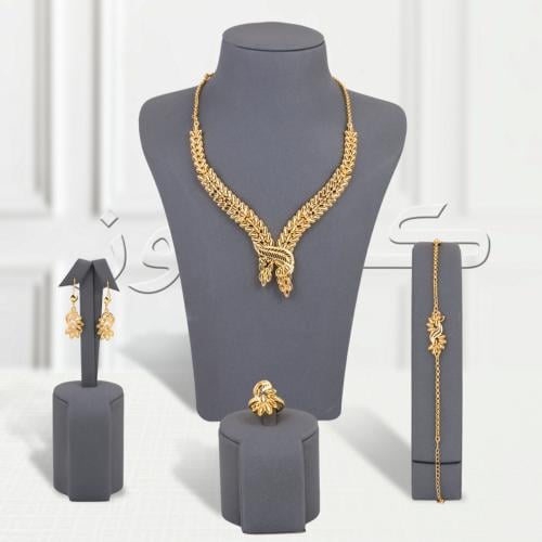 طقم السنبلة المزدوج بديل الذهب