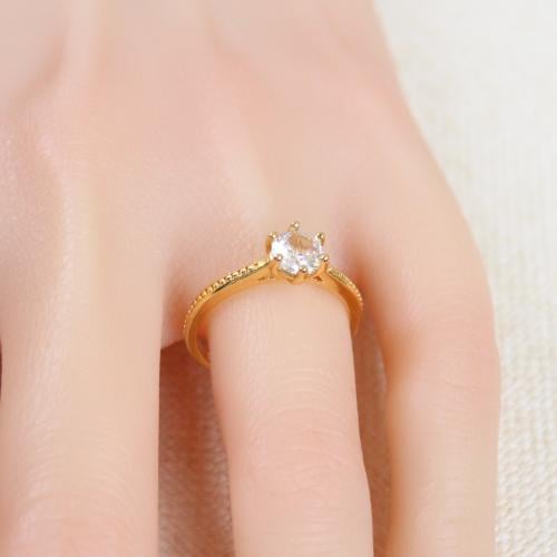 خاتم بديل الذهب بحجر زركون