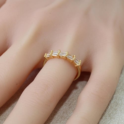 توزيعات6 خواتم بديل الذهب فصوص الباجيت