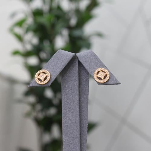 حلق بديل الذهب دائري مزين بالزركون