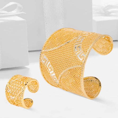 أسوارة وخاتم بديل الذهب كلاسيك