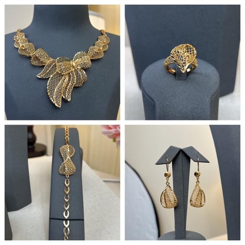 طقم بديل الذهب عقد الفيونكة