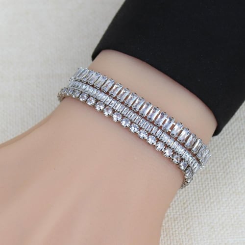 تنسيقات اساور التنس الفضية