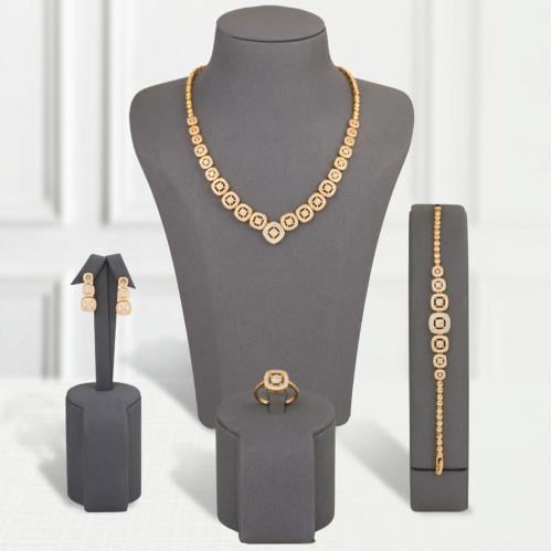 طقم زركون بديل الذهب فرح