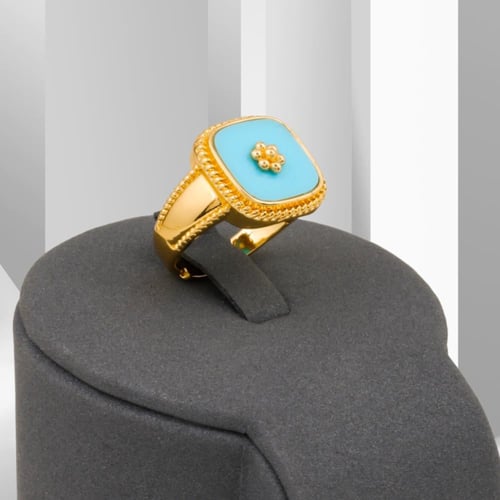 خاتم بديل الذهب حجر الفيروز