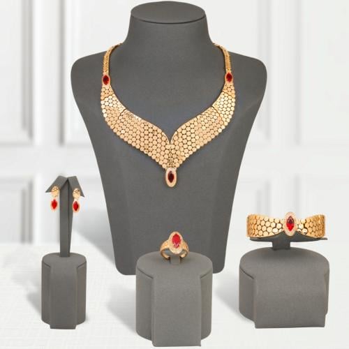 طقم بديل الذهب جناح الصقر احمر