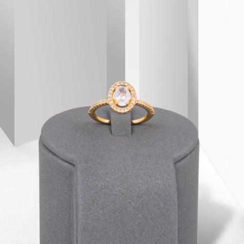 خاتم بديل الذهب بحجر زركون دائري