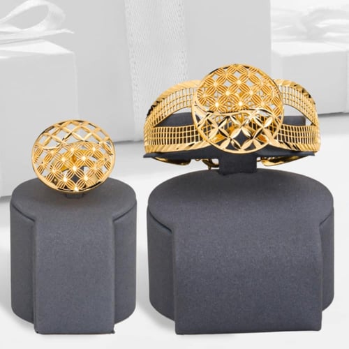 أسوارة وخاتم بديل الذهب لمسة الهلال