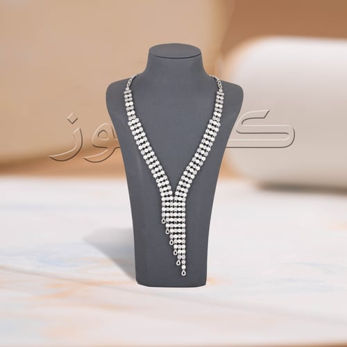 طقم شومية زركون ملكي فضي