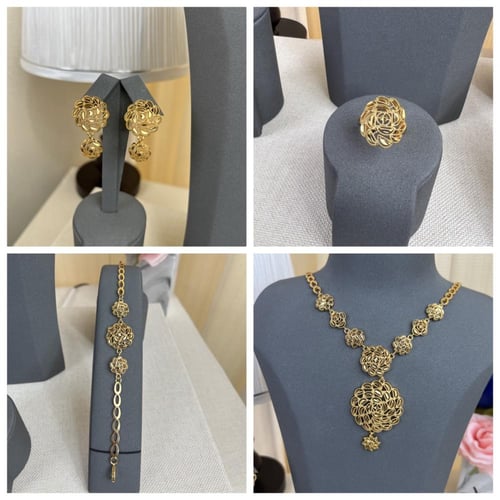 طقم بديل الذهب زهور الذهب المتناغمة