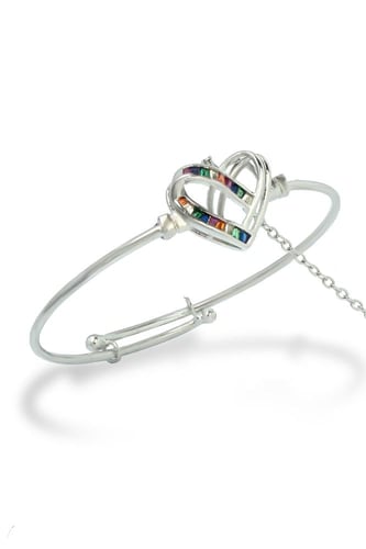 طقم اطفال بديل الذهب قلب فضي