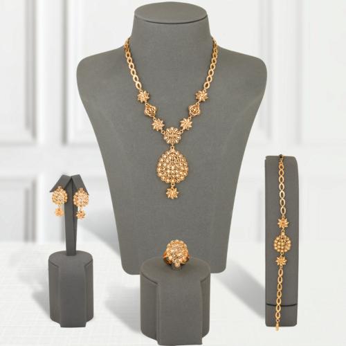 طقم بديل الذهب زهور الذهب