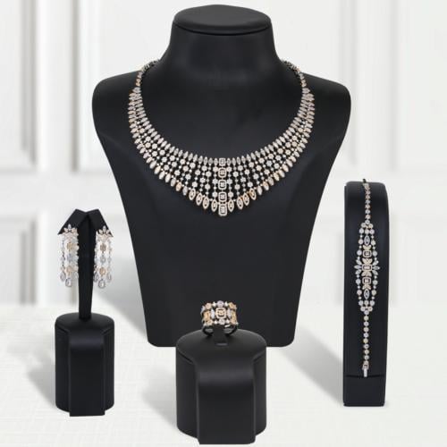 طقم بديل الذهب الماس الملكي