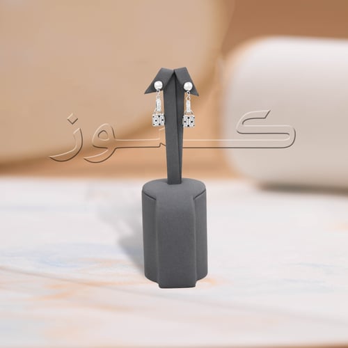 طقم قفل الزركون الفضي بديل الذهب