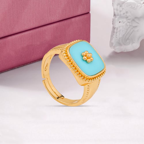 خاتم بديل الذهب حجر الفيروز