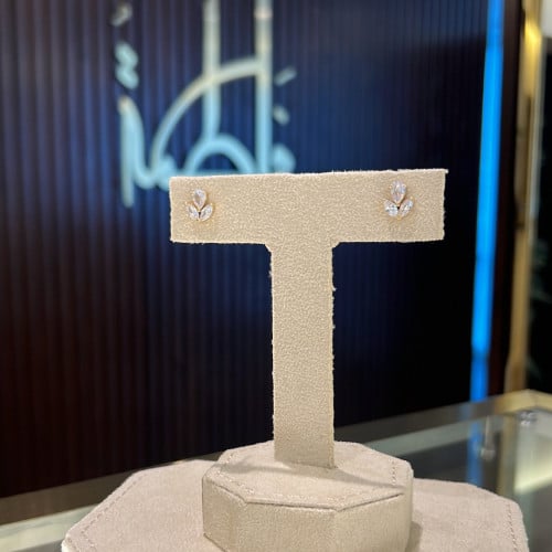 62|اقراط وردة دمج حجرين(pear.marquis)