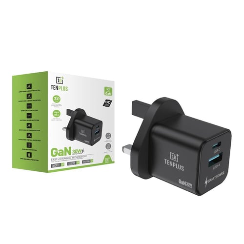 شاحن جداري 30 واط بتقنية GaN من تن بلس