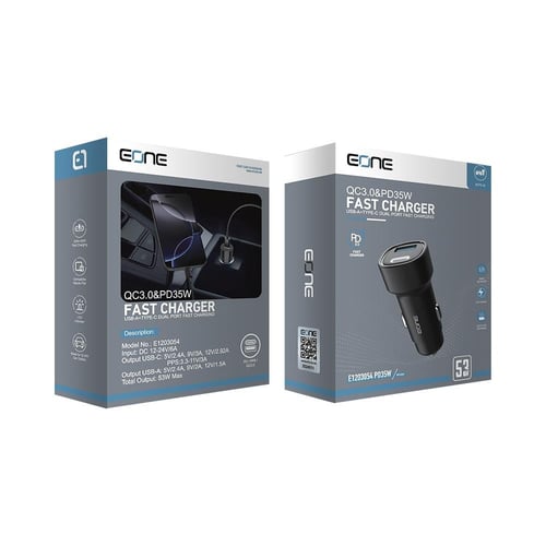 شاحن سيارة بمنفذين تايب سي ومنفذ يو اس بي بقوة 53...