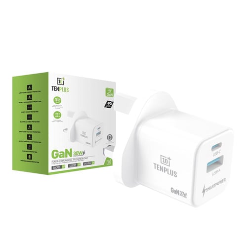 شاحن جداري 30 واط بتقنية GaN من تن بلس