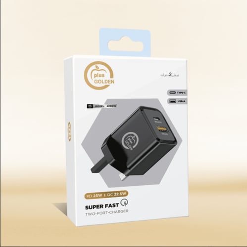 شاحن Golden Plus فائق السرعة بمنفذين