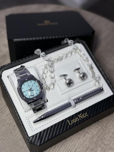 طقم ساعة رجالي فاخر ماركة Louis Nice