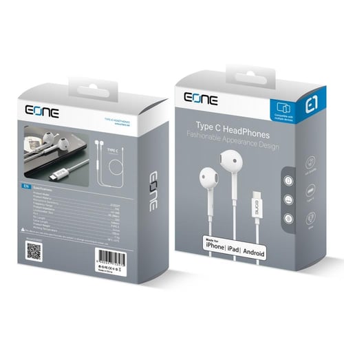 سماعة سلك ستيريو بموصل Type-C بطول 1.2 متر من EONE