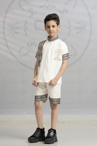 طقم يوم التاسيس تيشرت + شورت بالاسم