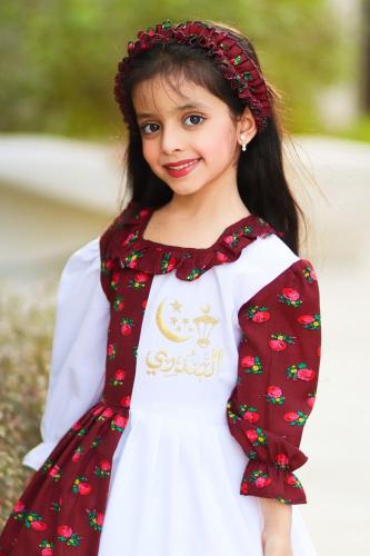 فستان شكالي بناتي عنابي