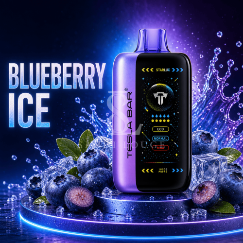 سحبة تسلا بار اكس تي 40 الف موشة بلوبيري ايس TESLA BAR XT 40000 PUFFS BLUEBERRY ICE