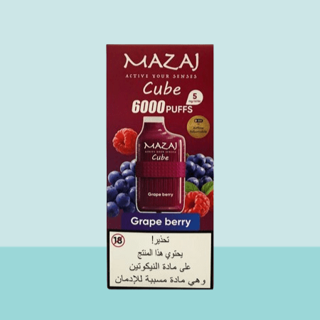 سحبة مزاج 6000 موشة بنكهة مكس توت وعنب -MAZAJ CUBE...