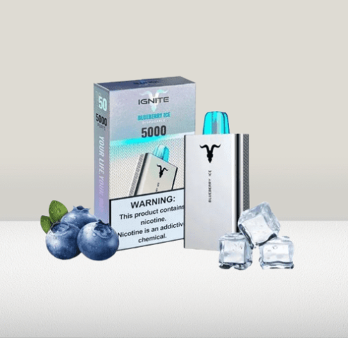 سحبة اجنايت 5000 موشة بطعم توت ازرق ايس IGNITE V50...