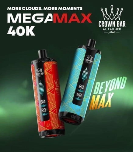 شيشة الفاخر كراون بار ميجا مكس 40000 سحبة معسل تفا...