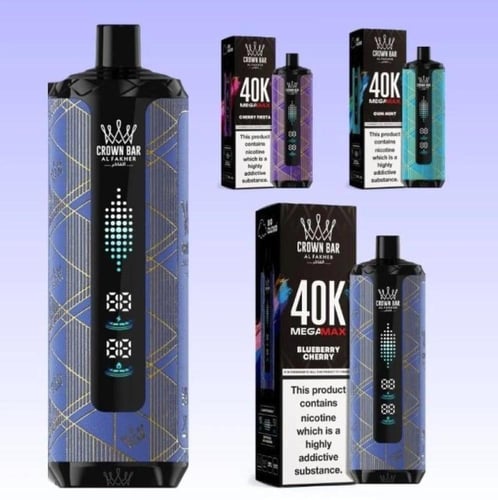 شيشة الفاخر كراون بار ميجا مكس 40000 سحبة توت مشكل...