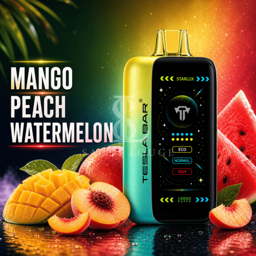 سحبة تسلا بار اكس تي 40 الف موشة مانجو خوخ بطيخ TESLA BAR XT 40000 PUFFS MANGO PEACH WATERMELON